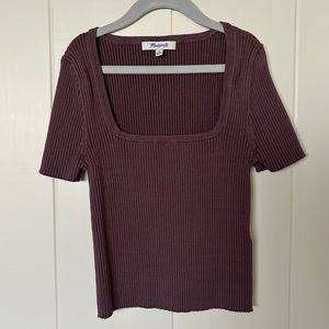 Madewell square-neck crop sweater tee